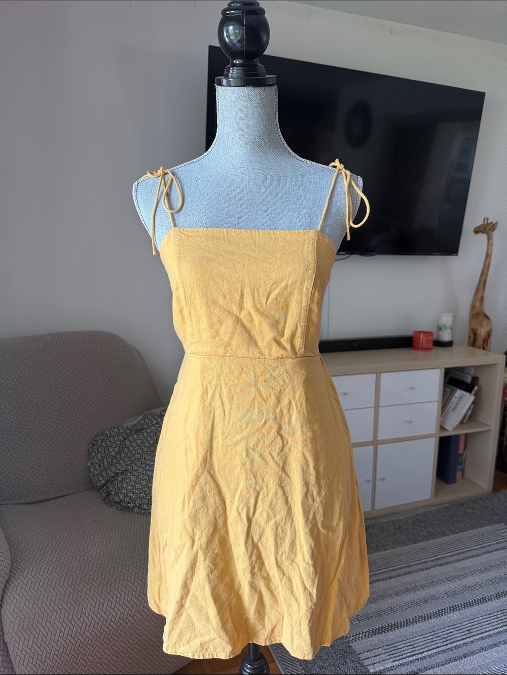 Old Navy Yellow Tie-Shoulder Mini Sundress